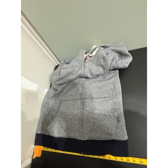 Arizona Jean Co Mens Sherpa Lined Hoodie Gray Herringbone Full Zip Men's Size L - Picture 7 of 8